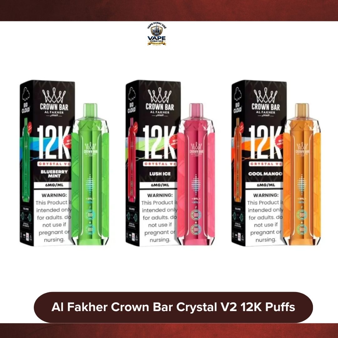 Al Fakher Crown Bar Crystal V2 12k Puffs Dubai Al Fakher Crown Bar Crystal V2 12k Puffs